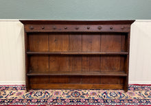 Load image into Gallery viewer, Antique English Plate Rack Wall Shelf LARGE Jacobean Carved Oak Mid 19th century