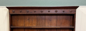 Antique English Plate Rack Wall Shelf LARGE Jacobean Carved Oak Mid 19th century