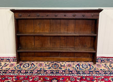 Load image into Gallery viewer, Antique English Plate Rack Wall Shelf LARGE Jacobean Carved Oak Mid 19th century