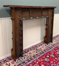 Load image into Gallery viewer, Antique English Fireplace Mantel Surround Renaissance Revival Oak c.1920s-30s