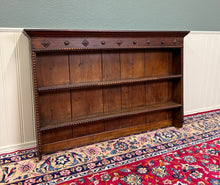 Load image into Gallery viewer, Antique English Plate Rack Wall Shelf LARGE Jacobean Carved Oak Mid 19th century