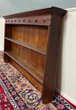 Load image into Gallery viewer, Antique English Plate Rack Wall Shelf LARGE Jacobean Carved Oak Mid 19th century