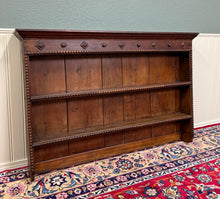 Load image into Gallery viewer, Antique English Plate Rack Wall Shelf LARGE Jacobean Carved Oak Mid 19th century