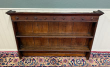 Load image into Gallery viewer, Antique English Plate Rack Wall Shelf LARGE Jacobean Carved Oak Mid 19th century