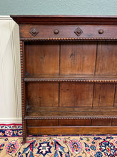 Load image into Gallery viewer, Antique English Plate Rack Wall Shelf LARGE Jacobean Carved Oak Mid 19th century