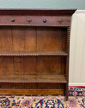 Load image into Gallery viewer, Antique English Plate Rack Wall Shelf LARGE Jacobean Carved Oak Mid 19th century