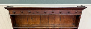 Antique English Plate Rack Wall Shelf LARGE Jacobean Carved Oak Mid 19th century