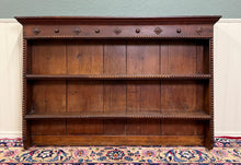 Load image into Gallery viewer, Antique English Plate Rack Wall Shelf LARGE Jacobean Carved Oak Mid 19th century