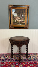 Load image into Gallery viewer, Antique French Octagonal Table Renaissance Revival Carved Barley Twist Oak 19thC