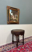 Load image into Gallery viewer, Antique French Octagonal Table Renaissance Revival Carved Barley Twist Oak 19thC