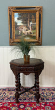 Load image into Gallery viewer, Antique French Octagonal Table Renaissance Revival Carved Barley Twist Oak 19thC