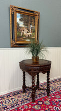 Load image into Gallery viewer, Antique French Octagonal Table Renaissance Revival Carved Barley Twist Oak 19thC