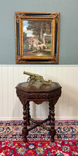 Load image into Gallery viewer, Antique French Octagonal Table Renaissance Revival Carved Barley Twist Oak 19thC