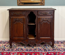 Load image into Gallery viewer, Antique French Sideboard Server Display Cabinet Carved Oak Louis XV c.1920s-30s