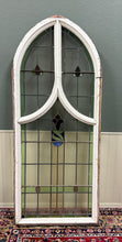 Load image into Gallery viewer, Antique English PAIR LARGE GOTHIC CHURCH Stained Glass Windows Leaded Framed