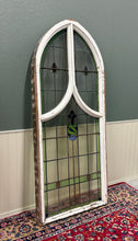 Load image into Gallery viewer, Antique English PAIR LARGE GOTHIC CHURCH Stained Glass Windows Leaded Framed