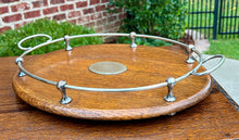 Load image into Gallery viewer, Antique English Oak Serving Tea Tray Platter OVAL with Gallery 1930s