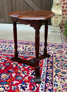 Antique English Clover Leaf End Table Side Table Accent Table Honey Tiger Oak