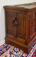 Load image into Gallery viewer, Antique French Neo Gothic Trunk Chest Blanket Box Storage Coffer Oak c. 1930-40s