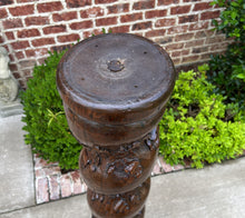 Load image into Gallery viewer, Antique French Barley Twist Pedestal Plant Stand Newell Post Grapevine Oak 57&quot; T
