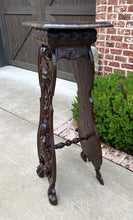 Load image into Gallery viewer, Antique French Pedestal Plant Stand Display Table Carved Oak 49.5&quot; Tall 19th C