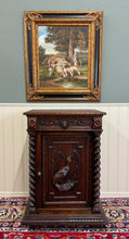 Load image into Gallery viewer, Antique French Jam Cabinet Cupboard Pedestal Barley Twist Drawer Oak Pheasant