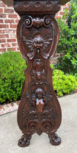 Load image into Gallery viewer, Antique French Pedestal Plant Stand Display Table Carved Oak 49.5&quot; Tall 19th C