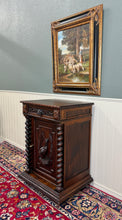 Load image into Gallery viewer, Antique French Jam Cabinet Cupboard Pedestal Barley Twist Drawer Oak Pheasant