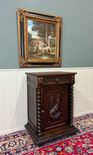 Load image into Gallery viewer, Antique French Jam Cabinet Cupboard Pedestal Barley Twist Drawer Oak Pheasant