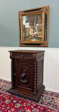 Load image into Gallery viewer, Antique French Jam Cabinet Cupboard Pedestal Barley Twist Drawer Oak Pheasant