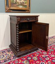 Load image into Gallery viewer, Antique French Jam Cabinet Cupboard Pedestal Barley Twist Drawer Oak Pheasant
