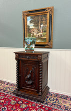 Load image into Gallery viewer, Antique French Jam Cabinet Cupboard Pedestal Barley Twist Drawer Oak Pheasant