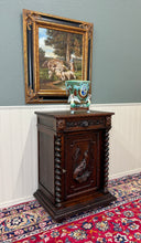 Load image into Gallery viewer, Antique French Jam Cabinet Cupboard Pedestal Barley Twist Drawer Oak Pheasant