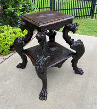 Load image into Gallery viewer, Antique French PAIR End Tables Side Tables Nightstands DRAGONS Oak GOTHIC 19th C