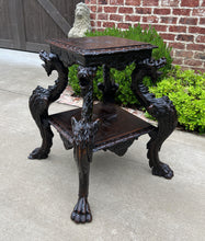 Load image into Gallery viewer, Antique French PAIR End Tables Side Tables Nightstands DRAGONS Oak GOTHIC 19th C