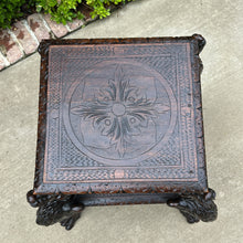 Load image into Gallery viewer, Antique French PAIR End Tables Side Tables Nightstands DRAGONS Oak GOTHIC 19th C