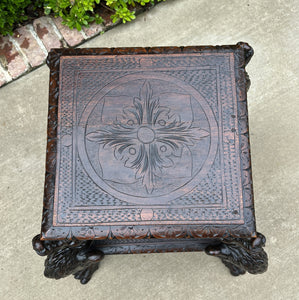 Antique French PAIR End Tables Side Tables Nightstands DRAGONS Oak GOTHIC 19th C