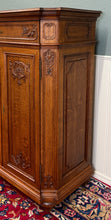 Load image into Gallery viewer, Antique French Double Door Cabinet Cupboard Carved Honey Oak Drawer early 20th