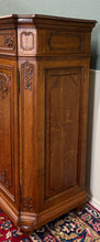 Load image into Gallery viewer, Antique French Double Door Cabinet Cupboard Carved Honey Oak Drawer early 20th