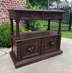 Antique French Server Sideboard Console Sofa Table Cabinet 2-Tier Drawers Oak