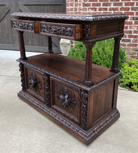 Load image into Gallery viewer, Antique French Server Sideboard Console Sofa Table Cabinet 2-Tier Drawers Oak