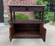 Load image into Gallery viewer, Antique French Server Sideboard Console Sofa Table Cabinet 2-Tier Drawers Oak