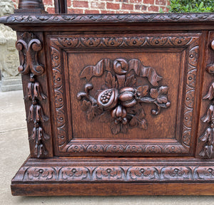 Antique French Server Sideboard Console Sofa Table Cabinet 2-Tier Drawers Oak