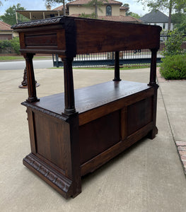 Antique French Server Sideboard Console Sofa Table Cabinet 2-Tier Drawers Oak