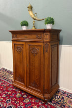 Load image into Gallery viewer, Antique French Double Door Cabinet Cupboard Carved Honey Oak Drawer early 20th