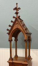 Load image into Gallery viewer, Antique French Gothic Revival Statuary Niche Cabinet Pedestal Altar Oak Late 19C