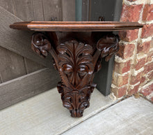 Load image into Gallery viewer, Antique French Corner Corbel Wall Shelf Hanging Wall Decor Carved Oak 19th C