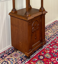 Load image into Gallery viewer, Antique French Gothic Revival Statuary Niche Cabinet Pedestal Altar Oak Late 19C
