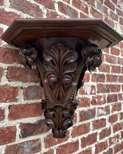 Load image into Gallery viewer, Antique French Corner Corbel Wall Shelf Hanging Wall Decor Carved Oak 19th C