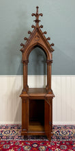 Load image into Gallery viewer, Antique French Gothic Revival Statuary Niche Cabinet Pedestal Altar Oak Late 19C